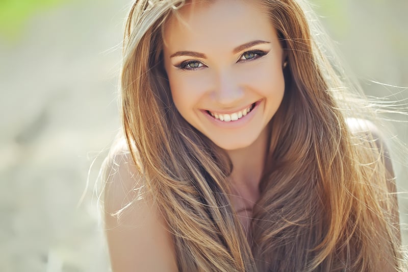 beautiful woman smiling